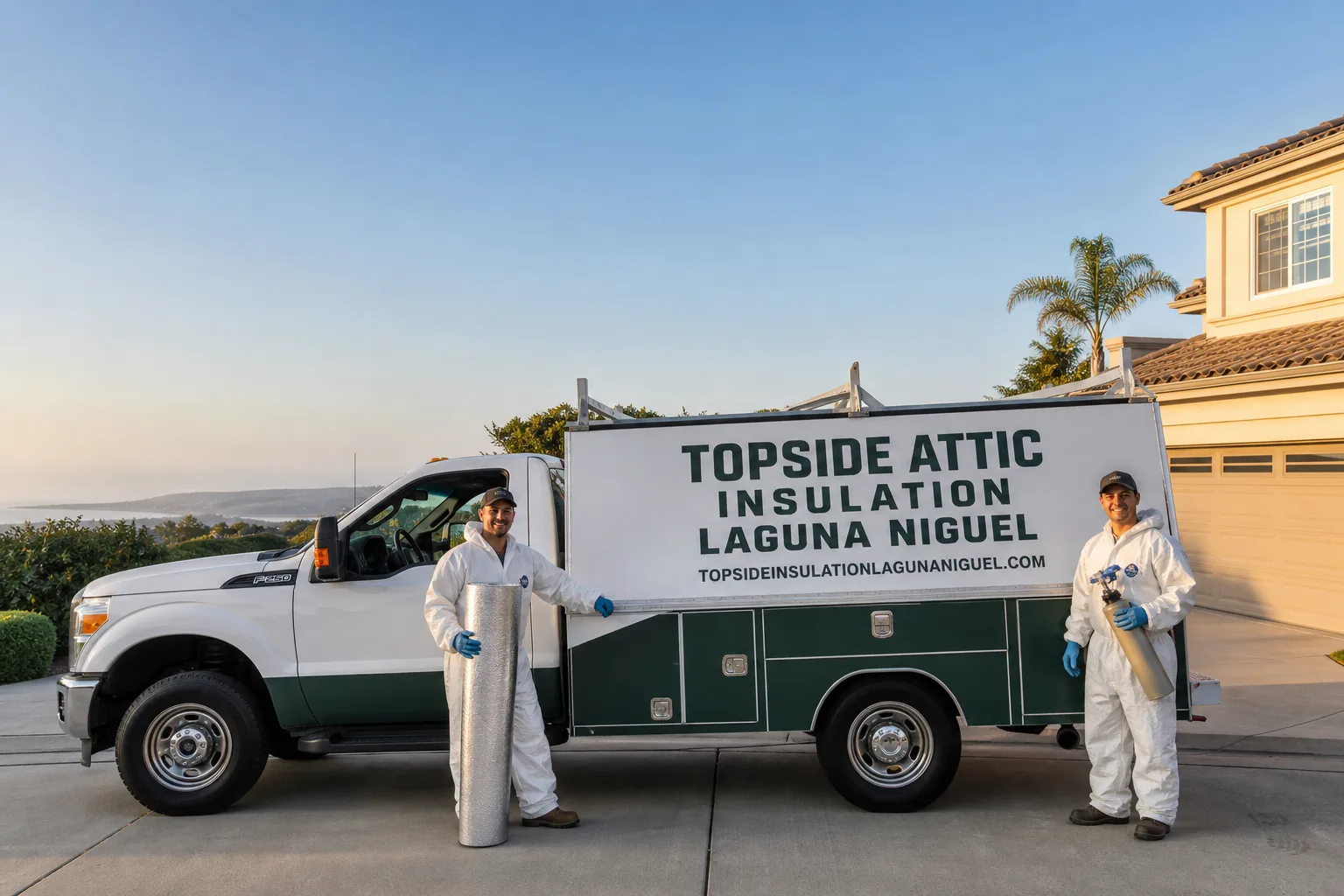 Topside Attic Insulation Laguna Niguel insulation service vehicle and crew in Laguna Niguel, CA